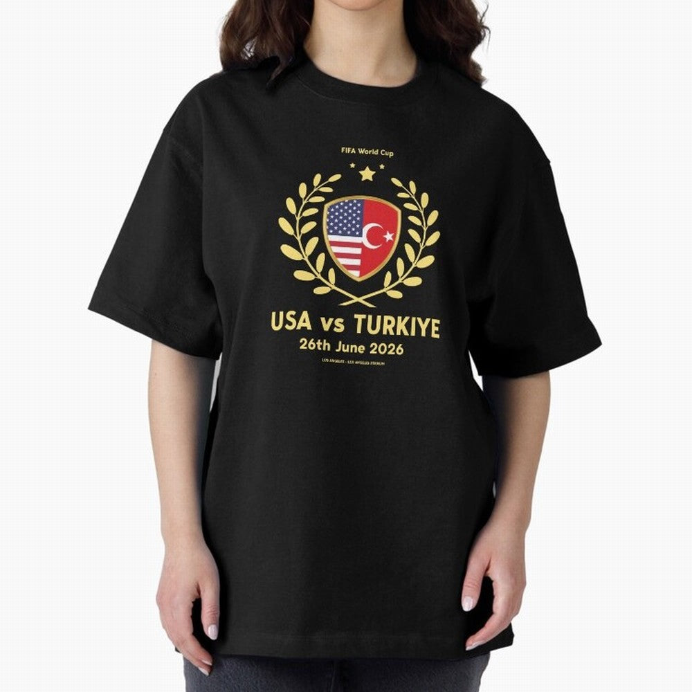 Copy of FIFA World Cup - USA v Turkiye Oversized T-Shirt Make Every Match About Match Day Hype around FIFA World Cup 2026, Messi, CR7 and Mbappe, England, Stadium Memories, Football Loyalty, International Chants and Championship Tradition; Made for