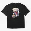 Cute Maltese Soccer Star - FIFA 2026 World Cup Edition Oversized T-Shirt Celebrate the Road through FIFA World Cup 2026 Group Stage for Fans of Mbappe and Neymar and Spain, Bringing Football Passion, Legendary Performances, Festival Vibes and