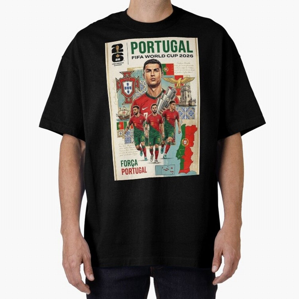 Portugal 2026 ¨C In Search of Glory Oversized T-Shirt Showcase FIFA World Cup 2026 Filled with CR7, Portugal Energy, Football History, Final Match Energy, Crowd Noise and Once in a Lifetime Moments; Ideal for Football Dads, Football Moms, Friends,