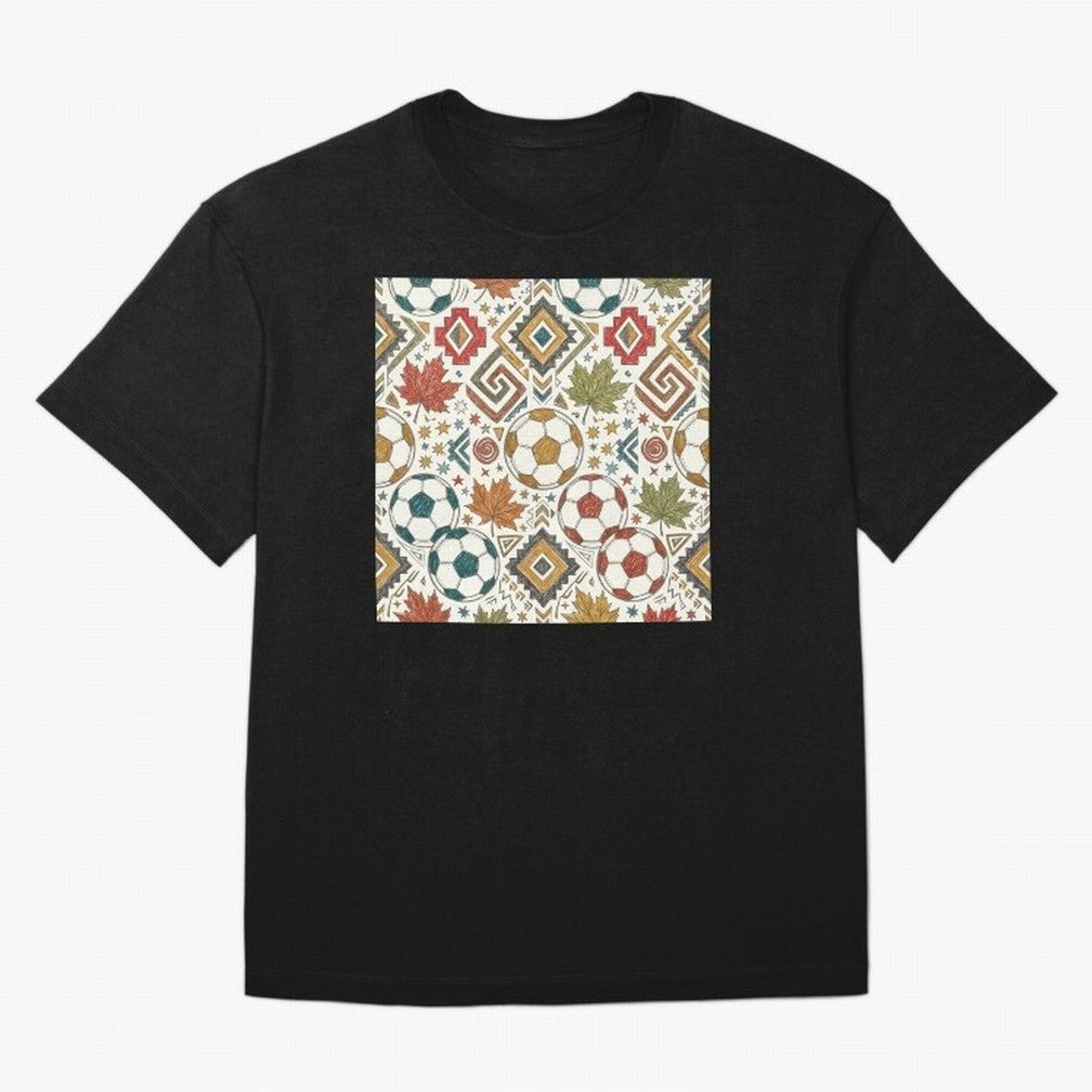 2026 World Cup Unity: Aztec & Maple Soccer Pattern Oversized T-Shirt Feel the Heartbeat of the FIFA World Cup 2026 Group Stage Journey through Neymar, Haaland and Cristiano Ronaldo Highlights, Portugal Pride, Supporter Pride, Iconic Celebrations,