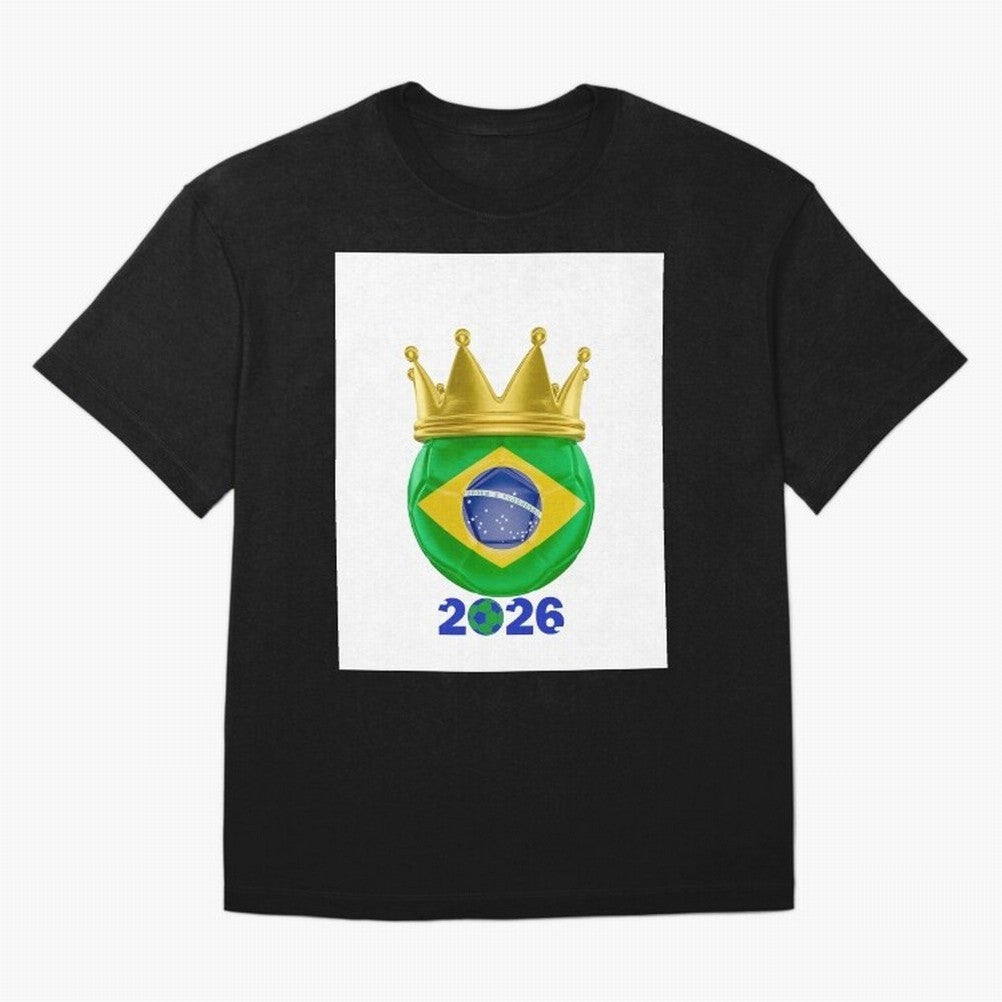 Brazil Football Champion Crown 2026 Oversized T-Shirt Show Match Day Excitement for FIFA World Cup 2026 for Fans of CR7 and Portugal, Bringing Football Passion, Legendary Performances, Festival Vibes and Supporter Community; Made for Collectors Who