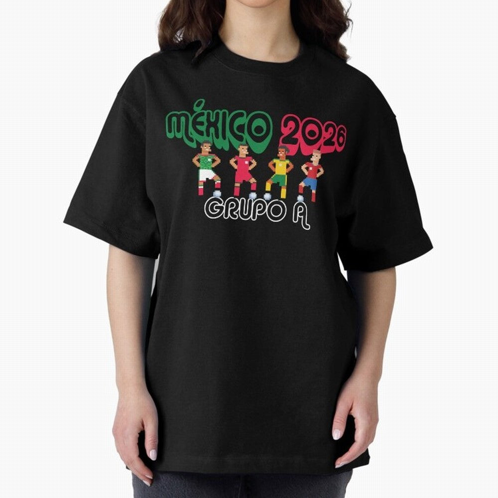 Mexico 2026 Group A Oversized T-Shirt Bring Bold Fan Energy to FIFA World Cup 2026 USA Canada Mexico for Fans of CR7 and Spain, Bringing Football History, Final Match Energy, Crowd Noise and Once in a Lifetime Moments; Ideal for Fans Who Follow