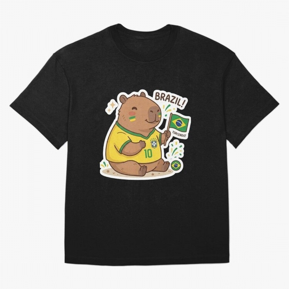 Capivara Torcedora Oversized T-Shirt Bring Home FIFA World Cup 2026 USA Canada Mexico Spirit, Connected to Portugal, Cristiano Ronaldo, Football Passion, Legendary Performances, Festival Vibes and Supporter Community; Made for Die Hard Supporters,