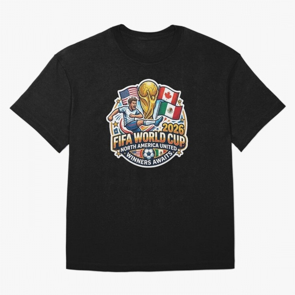 FIFA World Cup 2026 North America United Oversized T-Shirt Elevate FIFA World Cup 2026 Group Stage Centered on CR7, England and Germany Energy, Global Supporter Spirit, Legendary Goals, National Colors and Tournament Celebration; Made for Die Hard
