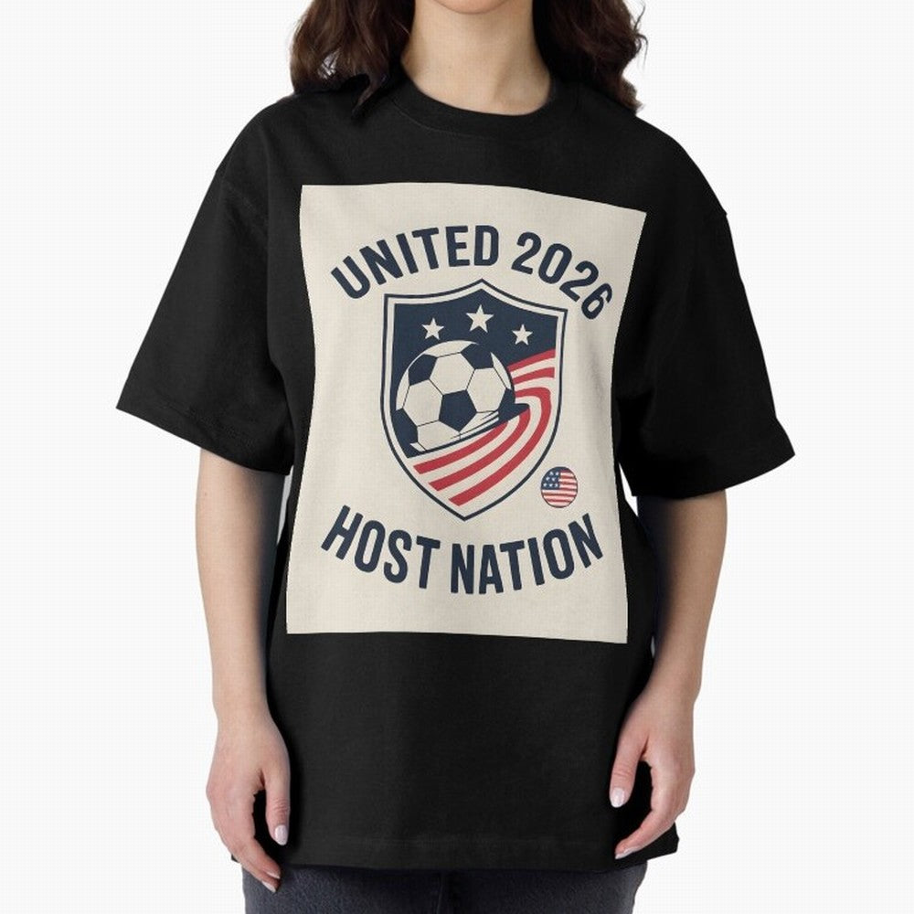 United 2026 USA World Cup Host Nation Soccer Crest T-Shirt Oversized T-Shirt Showcase Match Day Hype around FIFA World Cup 2026, Mbappe, England and Germany, Game Day Rituals, Football Legends, Country Pride and the Road to the Final; Ideal for
