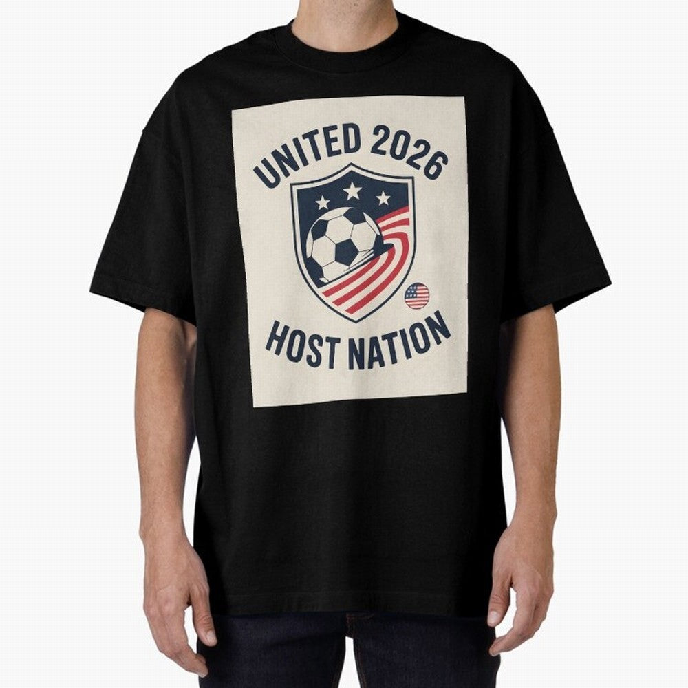 United 2026 USA World Cup Host Nation Soccer Crest T-Shirt Oversized T-Shirt Showcase Match Day Hype around FIFA World Cup 2026, Mbappe, England and Germany, Game Day Rituals, Football Legends, Country Pride and the Road to the Final; Ideal for