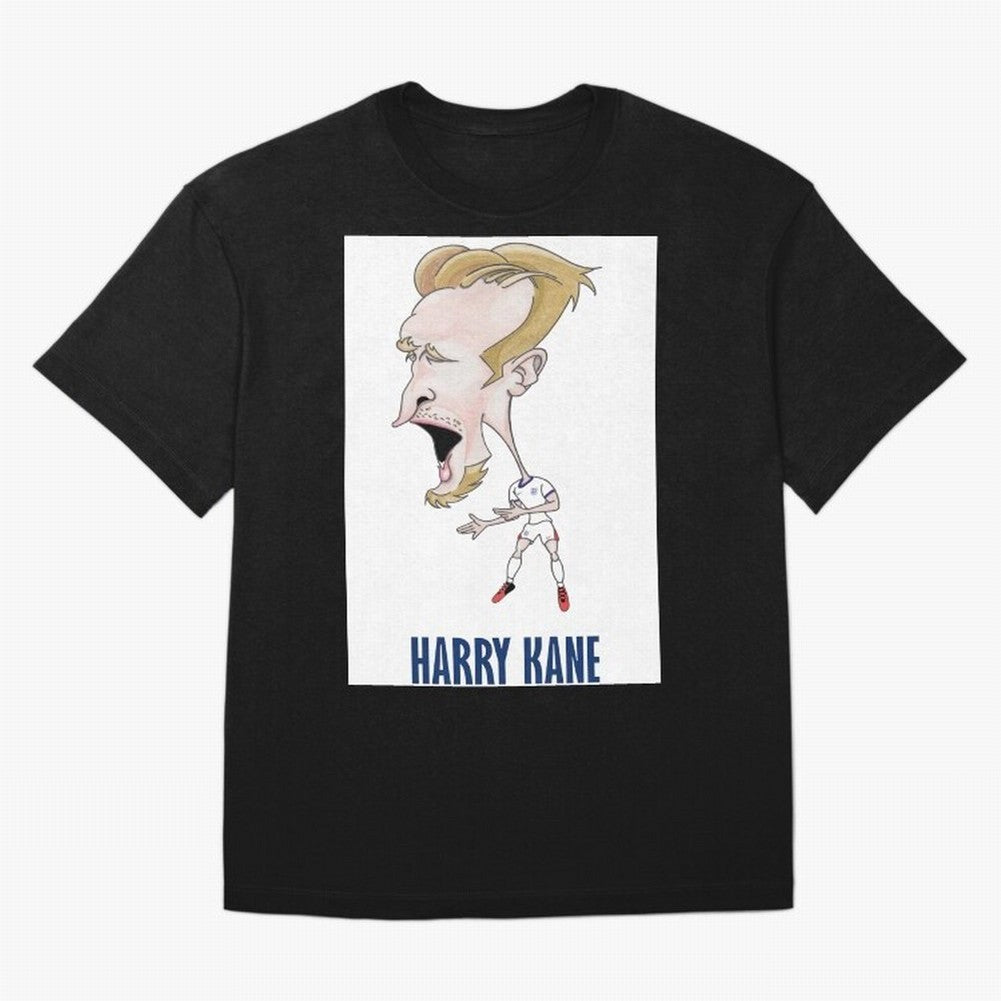 Harry Kane Caricature Print Oversized T-Shirt Capture the FIFA World Cup 2026 Group Stage Journey through Neymar, Haaland and Cristiano Ronaldo Highlights, Brazil Pride, Stadium Memories, Football Loyalty, International Chants and Championship