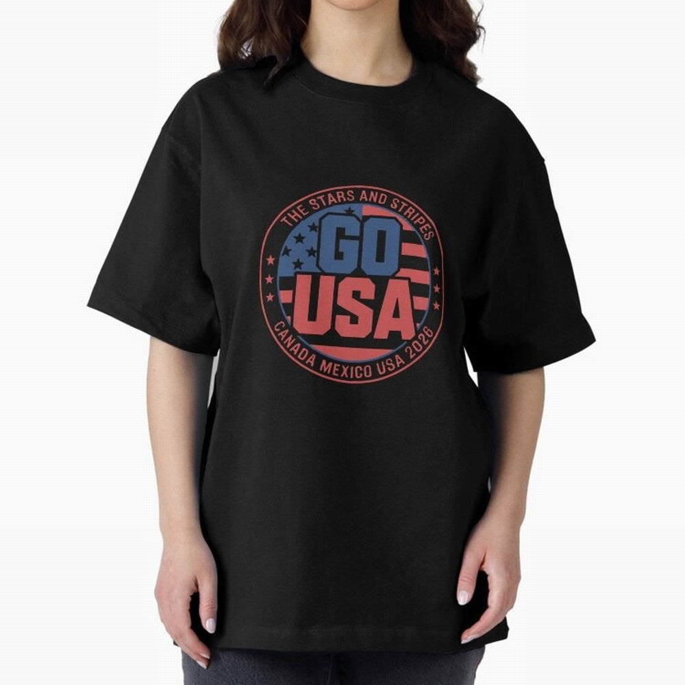 2026 USA Soccer Mexico Canada Oversized T-Shirt Remember Iconic Moments from FIFA World Cup 2026 USA Canada Mexico Spirit, Made for England and Germany, Messi and Cristiano Ronaldo, Championship Spirit, Famous Goals, Roaring Crowds and