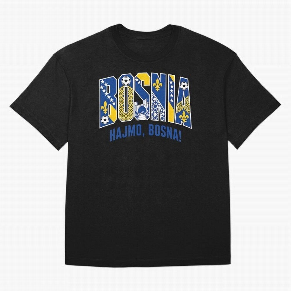 Bosnia Hajmo Bosna Football Soccer Fan Bosnian Supporter Flag Oversized T-Shirt Celebrate Soccer Greatness during FIFA World Cup 2026 Group Stage Spirit, Built around Portugal, Spain and Germany, Cristiano Ronaldo, Retro Football Energy, Iconic
