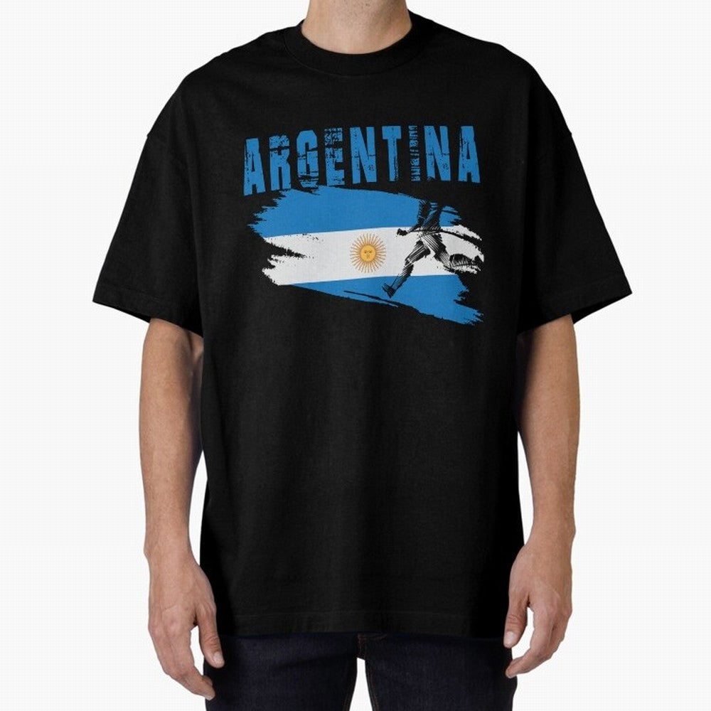 Argentina World Cup 2026 ¨C Pride in Motion Oversized T-Shirt Keep the Legacy of FIFA World Cup 2026 USA Canada Mexico for Fans of Cristiano Ronaldo, Haaland and CR7 and Brazil, Portugal and Argentina, Bringing Match Day Excitement, Supporter
