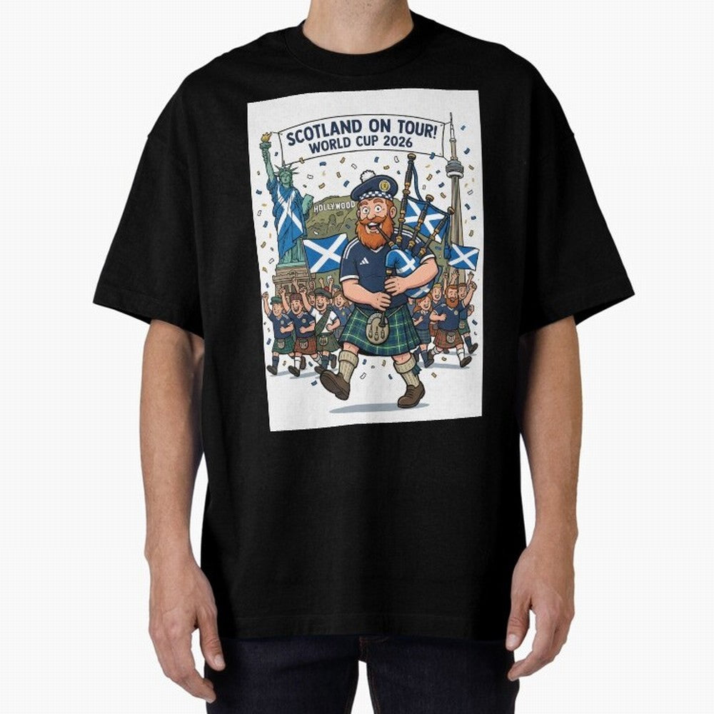 World Cup 2026 Tour Oversized T-Shirt Relive the Noise and Pride of Global Football Passion for FIFA World Cup 2026 Group Stage, Centered on Neymar, Haaland and Cristiano Ronaldo, Spain, Football Festival Excitement, Trophy Ambitions, Country