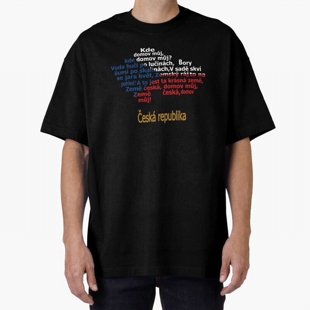 ?esk¨¢ republika (Anthem, map, and flag) Oversized T-Shirt Represent Match Day Hype around FIFA World Cup 2026, Neymar, Portugal, Champion Mindset, Group Stage Buzz, Knockout Tension and Passionate Fan Culture; Ideal for Passionate Fans Who Love