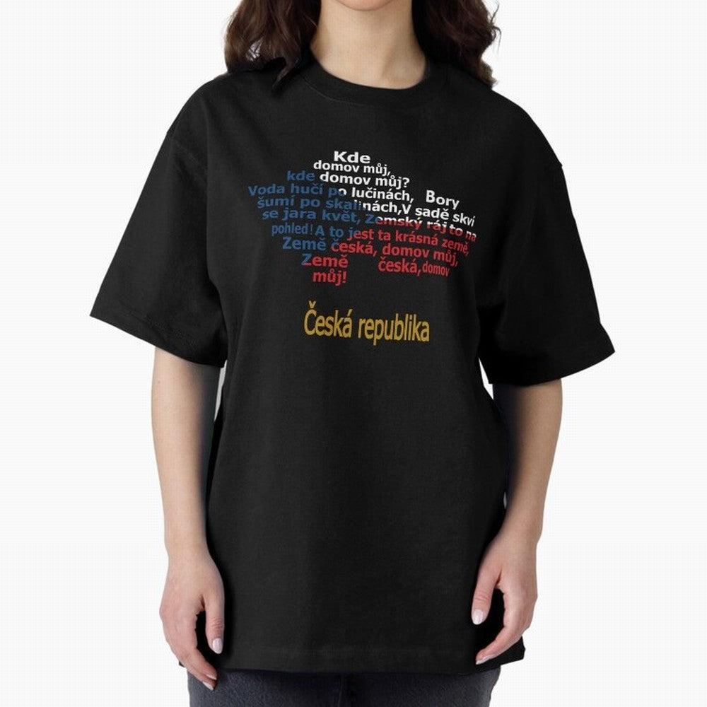 ?esk¨¢ republika (Anthem, map, and flag) Oversized T-Shirt Represent Match Day Hype around FIFA World Cup 2026, Neymar, Portugal, Champion Mindset, Group Stage Buzz, Knockout Tension and Passionate Fan Culture; Ideal for Passionate Fans Who Love