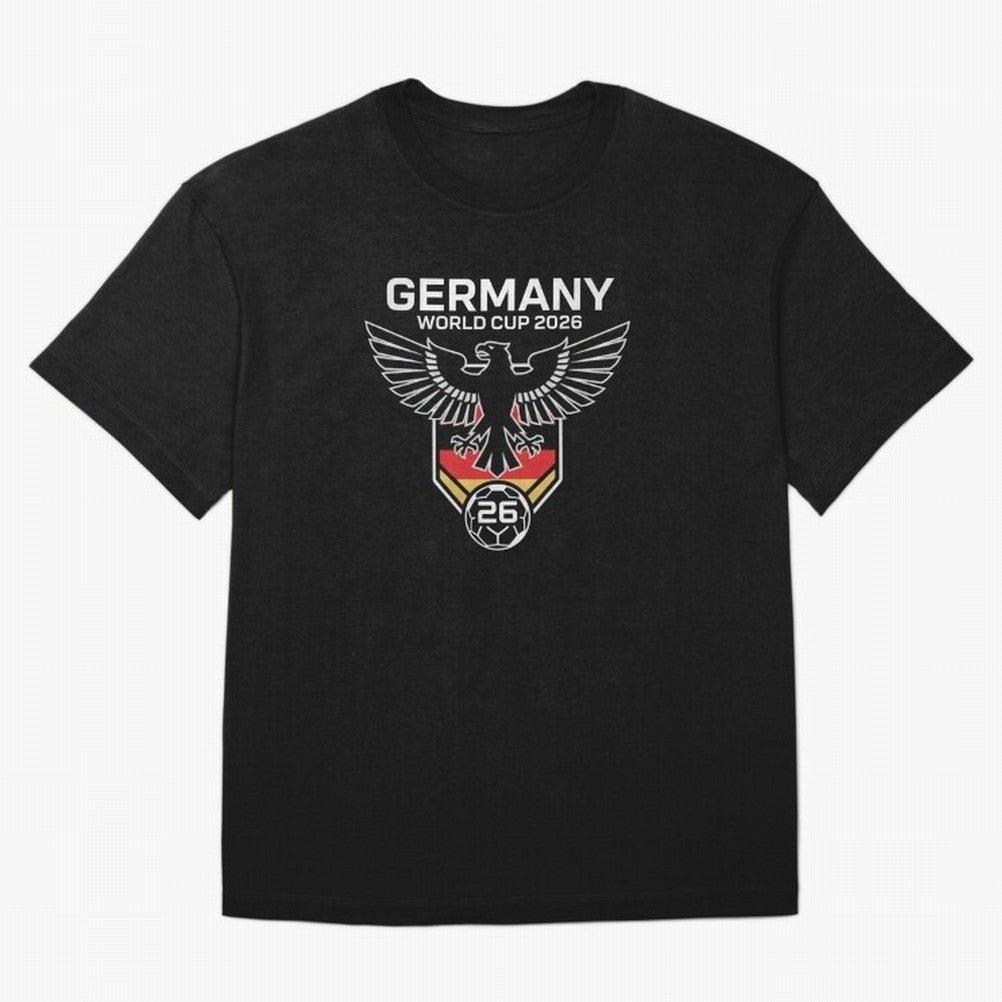 Germany National Football Team World Cup 2026 Eagle Logo Oversized T-Shirt Fuel Match Day Hype around FIFA World Cup 2026, Messi, Portugal, Spain and Germany, Global Supporter Spirit, Legendary Goals, National Colors and Tournament Celebration;
