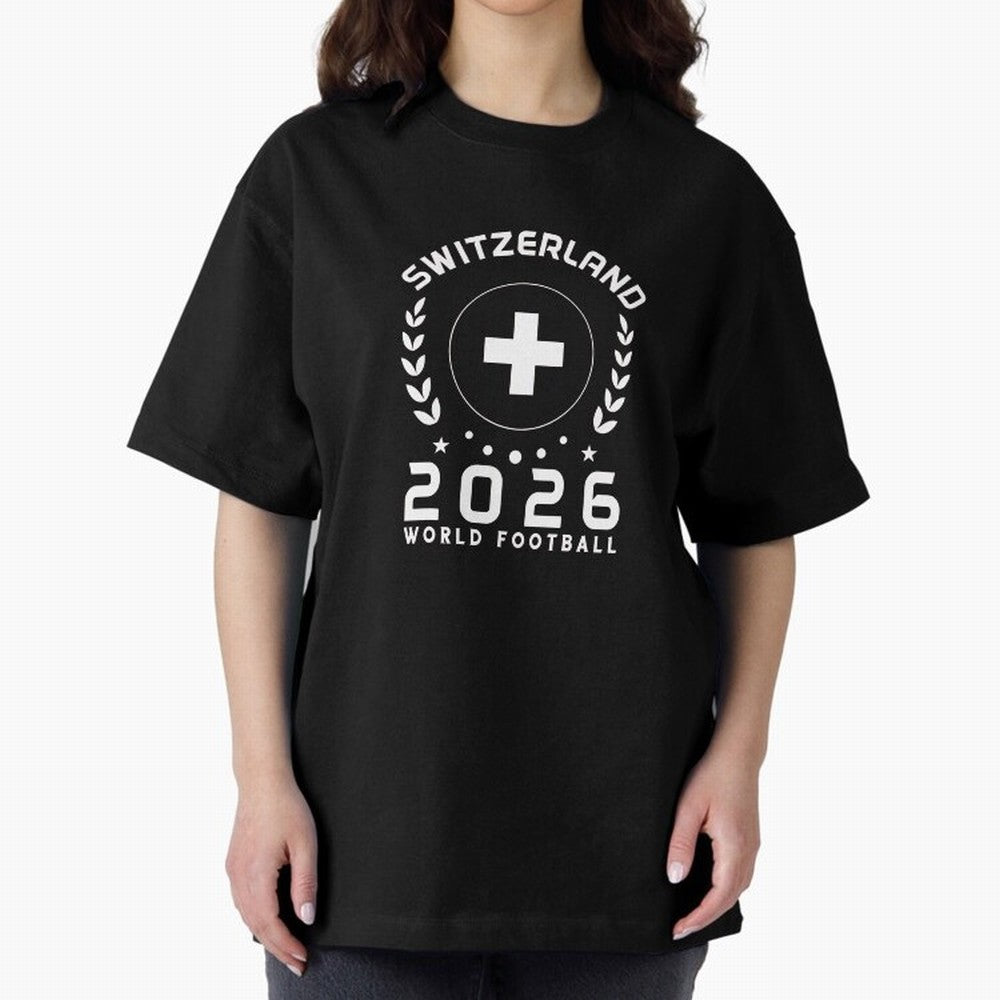 World Cup 2026 Switzerland Football Fan Swiss Supporter T-Shirt_85614346 Oversized T-Shirt Embrace FIFA World Cup 2026 Group Stage for Fans of Cristiano Ronaldo and Argentina, Bringing Football History, Final Match Energy, Crowd Noise and Once in a