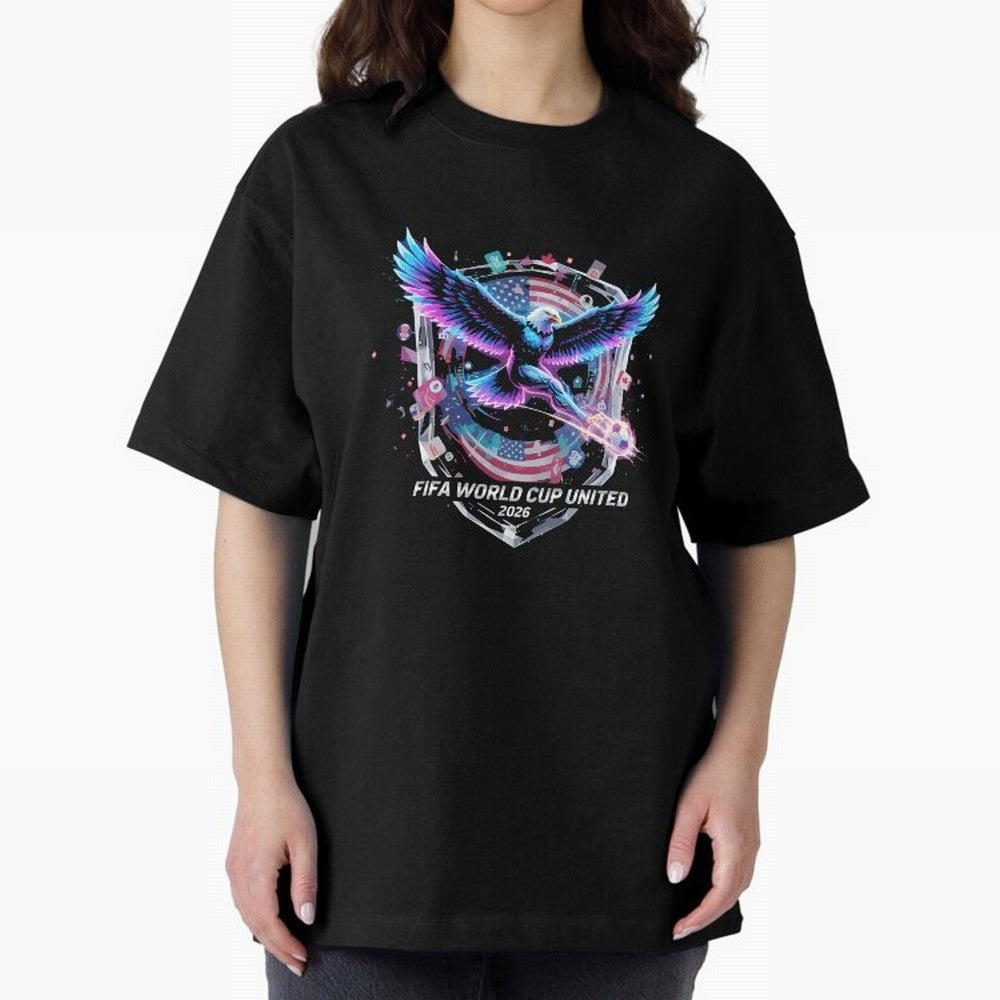 FIFA World Cup 2026 United Eagle Soccer Art T-Shirt_86867742 Oversized T-Shirt Show Championship Spirit for the FIFA World Cup 2026 Group Stage Journey through Neymar Highlights, Argentina Pride, Tournament Hype, Historic Matchups, Family Viewing