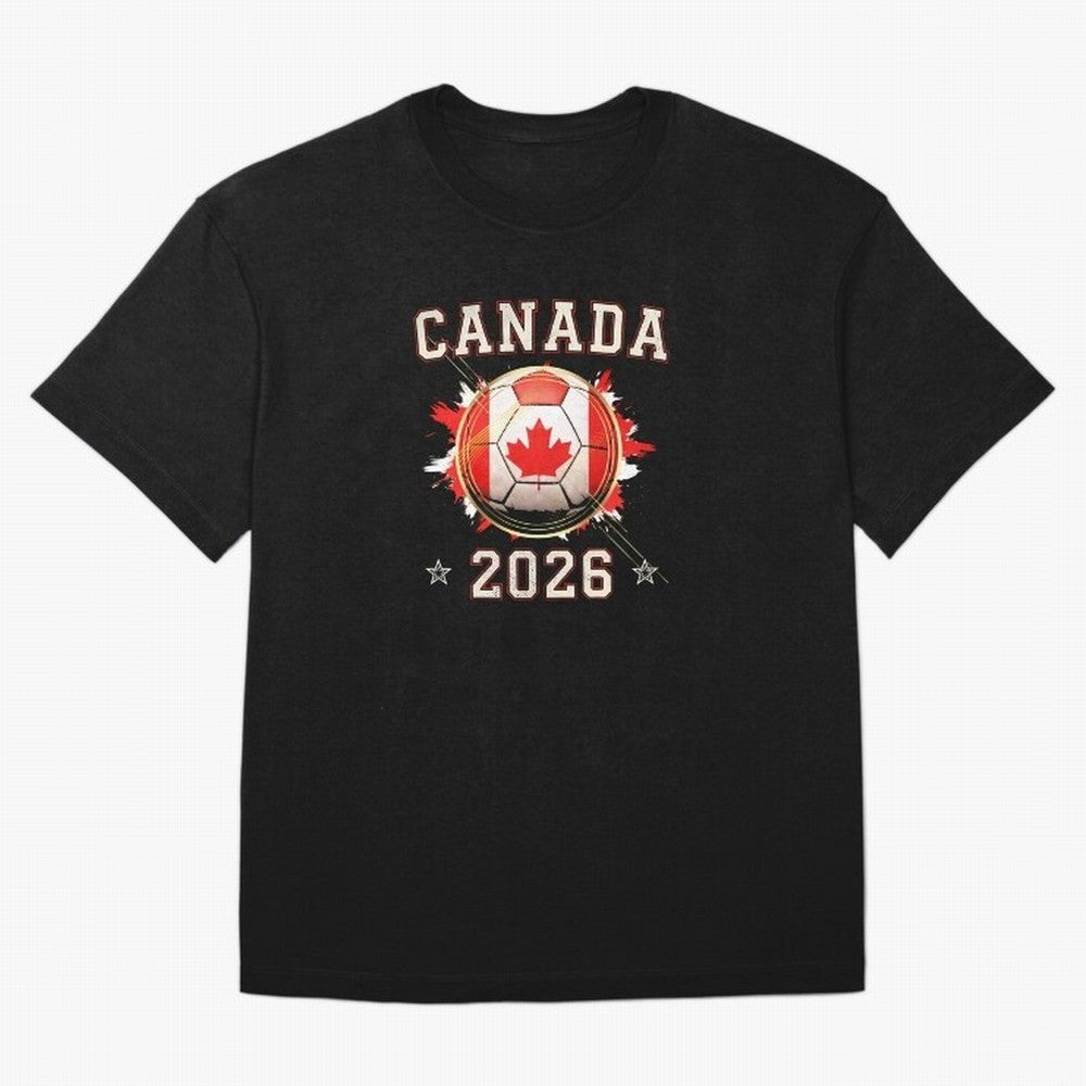 Front Print Canada Soccer World Cup 2026 - Canadian Fan Gift T-Shirt_84561562 Oversized T-Shirt Bring International Match Energy to FIFA World Cup 2026 for Fans of Neymar, Haaland and Cristiano Ronaldo and France, Bringing Match Day Excitement,