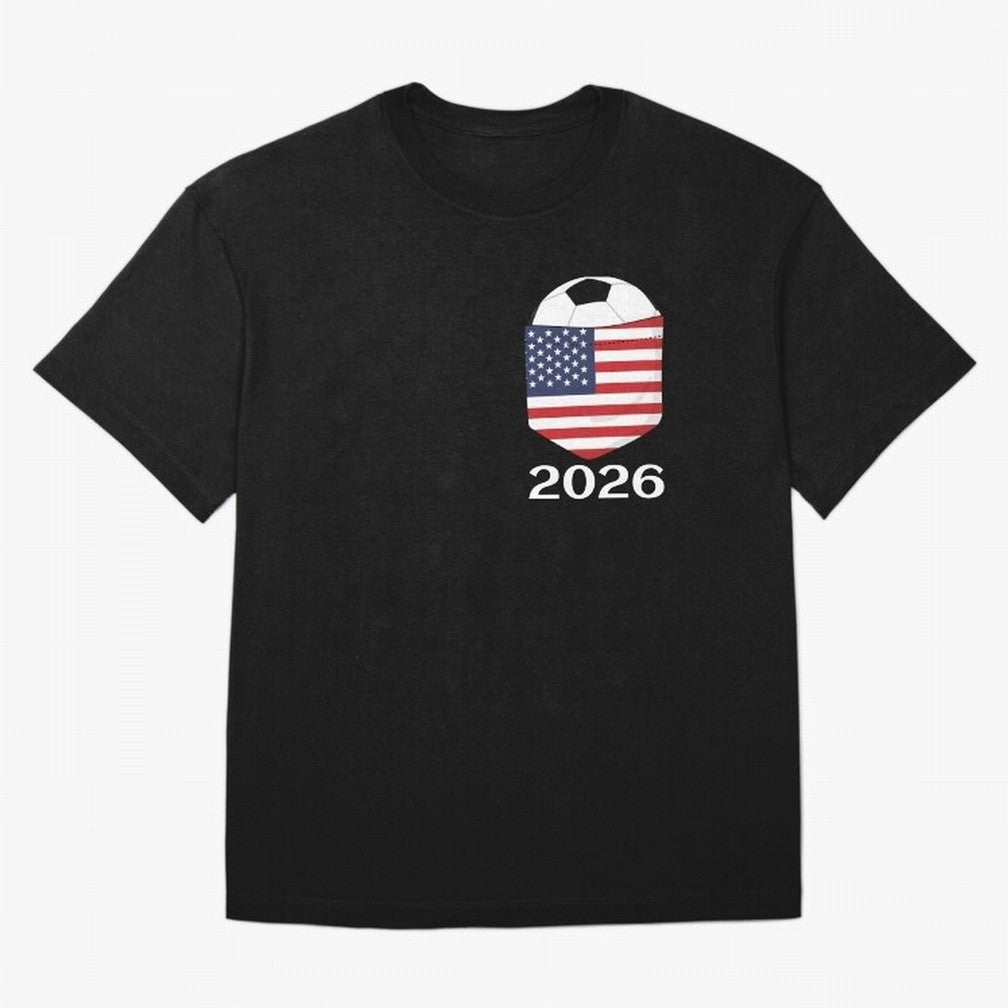 Soccer 2026 USA in the breast pocket Oversized T-Shirt Celebrate Soccer Greatness during Global Football Passion for FIFA World Cup 2026, Highlighting Cristiano Ronaldo, Brazil, Fan Favorite Moments, National Team Passion, Big Match Drama and