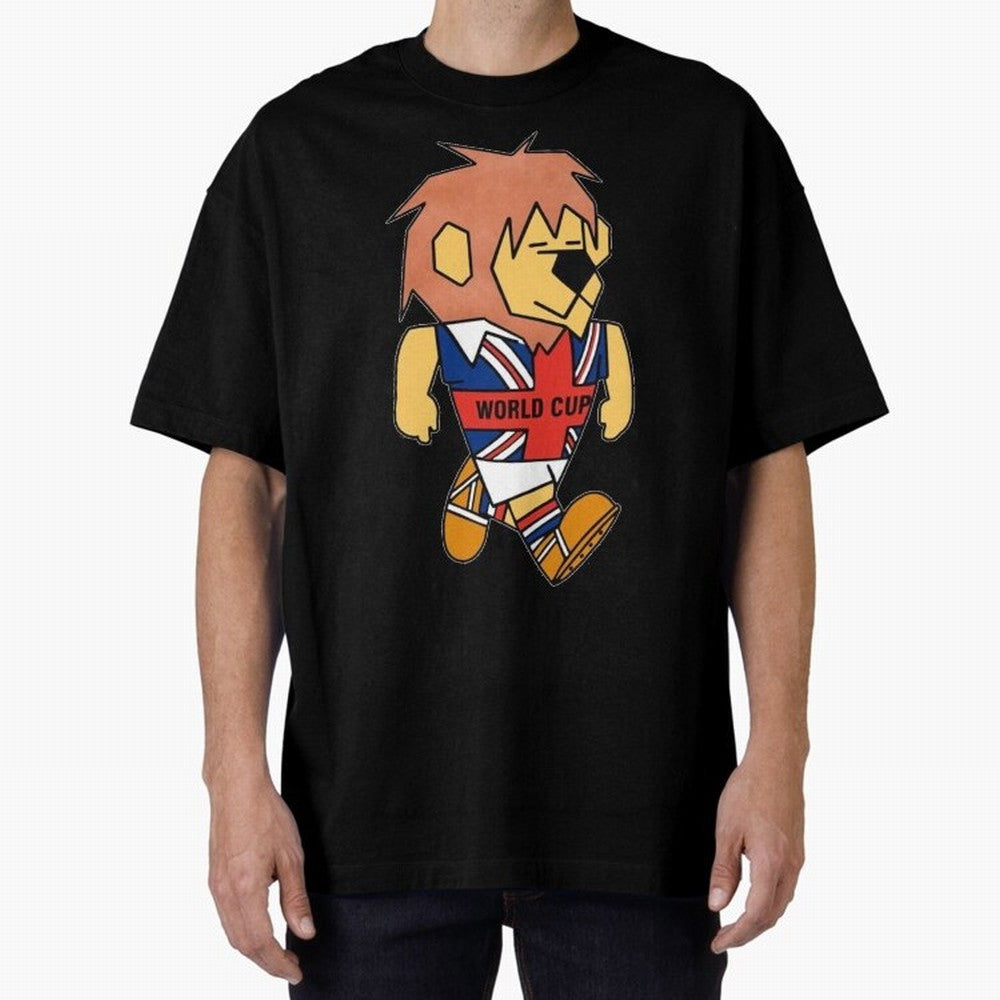 World Cup Willie 1966. Oversized T-Shirt Carry the Dream of FIFA World Cup 2026 Spirit, Highlighting Germany, Haaland, Worldwide Fan Energy, Dramatic Goals, Stadium Lights and Championship Celebrations; Created for Match Day Parties, Soccer Gifts,