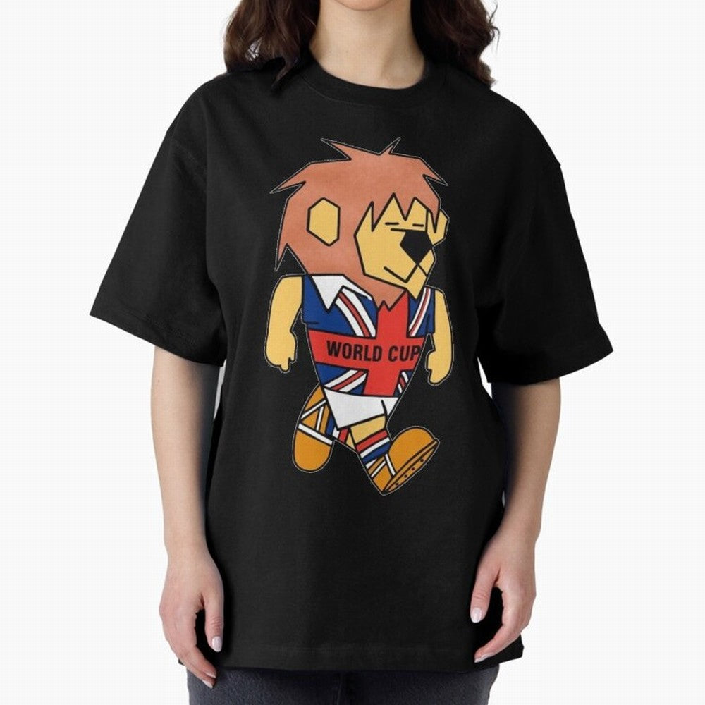 World Cup Willie 1966. Oversized T-Shirt Carry the Dream of FIFA World Cup 2026 Spirit, Highlighting Germany, Haaland, Worldwide Fan Energy, Dramatic Goals, Stadium Lights and Championship Celebrations; Created for Match Day Parties, Soccer Gifts,