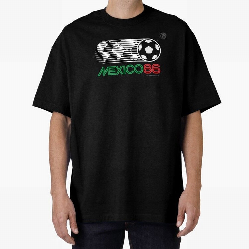 Mexico 86 Logo Tribute ¨C Retro Soccer World Cup Inspired Graphic | Vintage Mexican Football Art | Ruben Santiago Creative Oversized T-Shirt Feel the Roar of the FIFA World Cup 2026 Journey through Neymar, Haaland and Cristiano Ronaldo Highlights,
