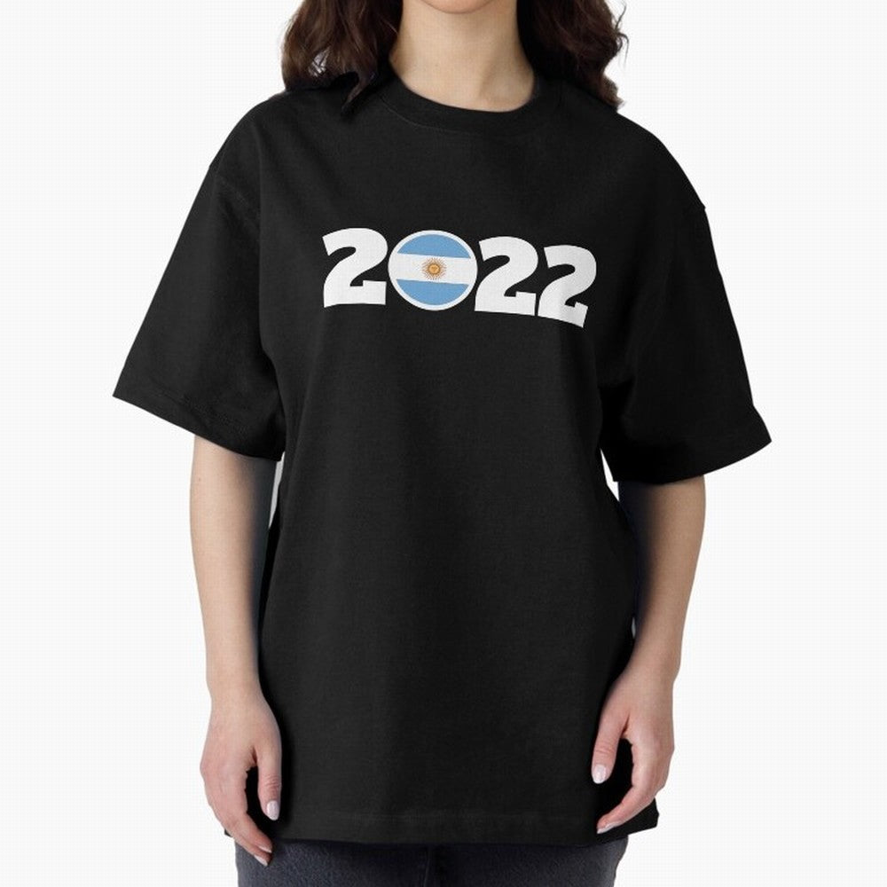 Argentina 2022 World Champions Three Stars Oversized T-Shirt Embrace Global Football Passion for FIFA World Cup 2026 USA Canada Mexico, Capturing Messi, Neymar and Mbappe, Brazil, Portugal and Argentina, Champion Mindset, Group Stage Buzz, Knockout