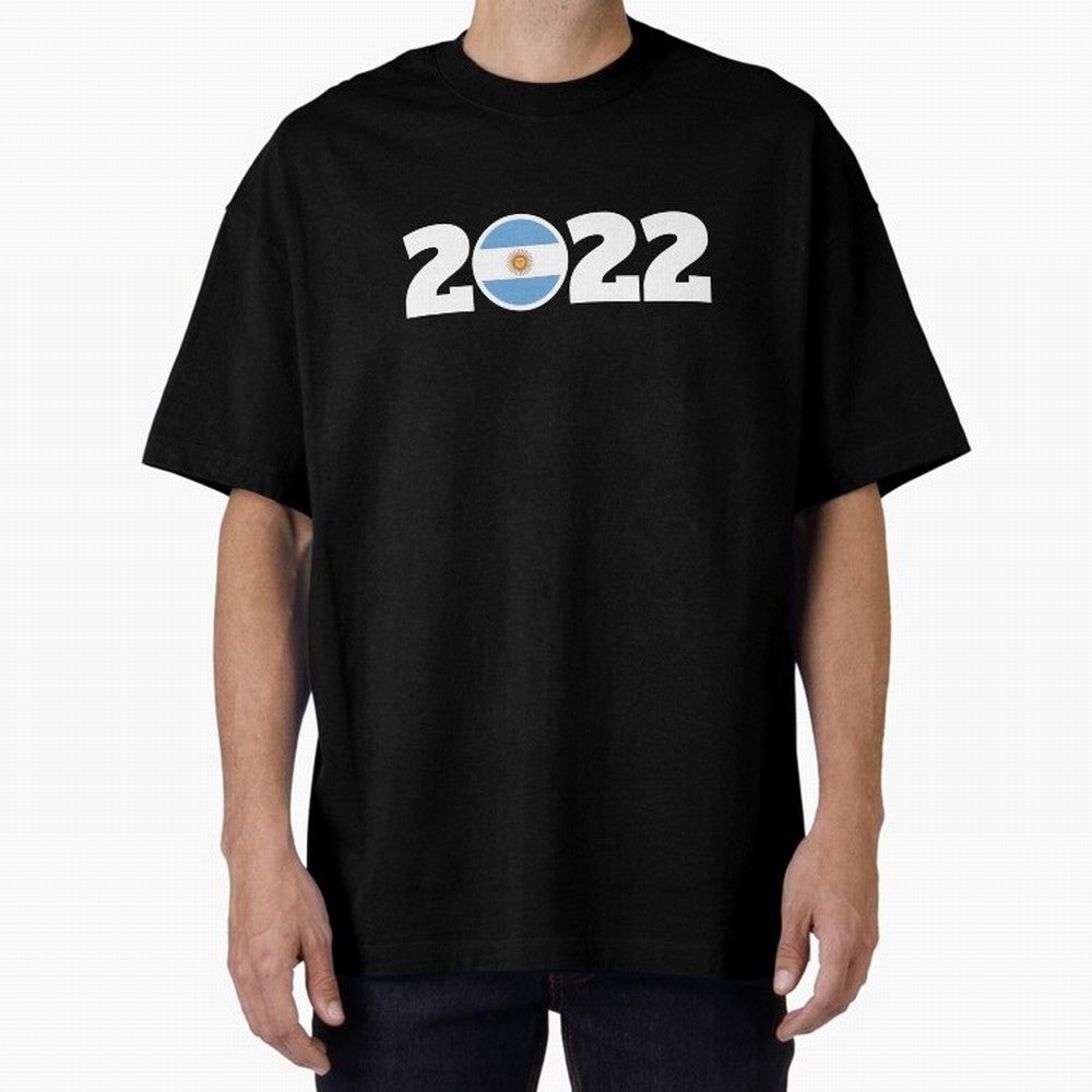 Argentina 2022 World Champions Three Stars Oversized T-Shirt Embrace Global Football Passion for FIFA World Cup 2026 USA Canada Mexico, Capturing Messi, Neymar and Mbappe, Brazil, Portugal and Argentina, Champion Mindset, Group Stage Buzz, Knockout
