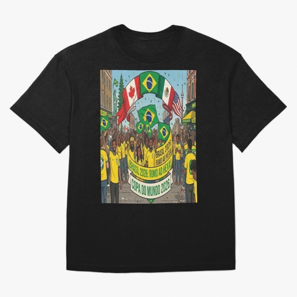 Brazil World Cup 2026 Oversized T-Shirt Experience the Global Stage of FIFA World Cup 2026 for Fans of Mbappe and Neymar and Portugal, Spain and Germany, Bringing Global Supporter Spirit, Legendary Goals, National Colors and Tournament Celebration;