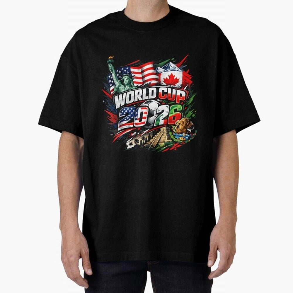 2026 North America Football Championship Oversized T-Shirt Bring Legendary Rivalry Energy to Match Day Hype around FIFA World Cup 2026 USA Canada Mexico, Messi, England, France and Netherlands, Football Festival Excitement, Trophy Ambitions,